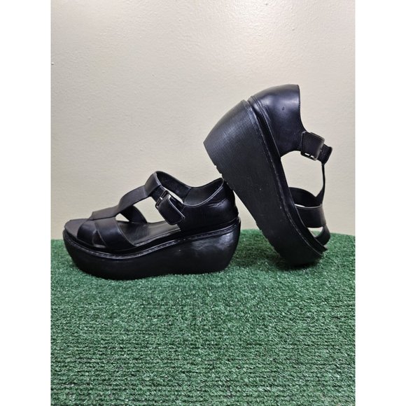 Dr. Martens Adaya Women's Platform Wedge Cross Strap Sandals Black Size 10 - Picture 4 of 12